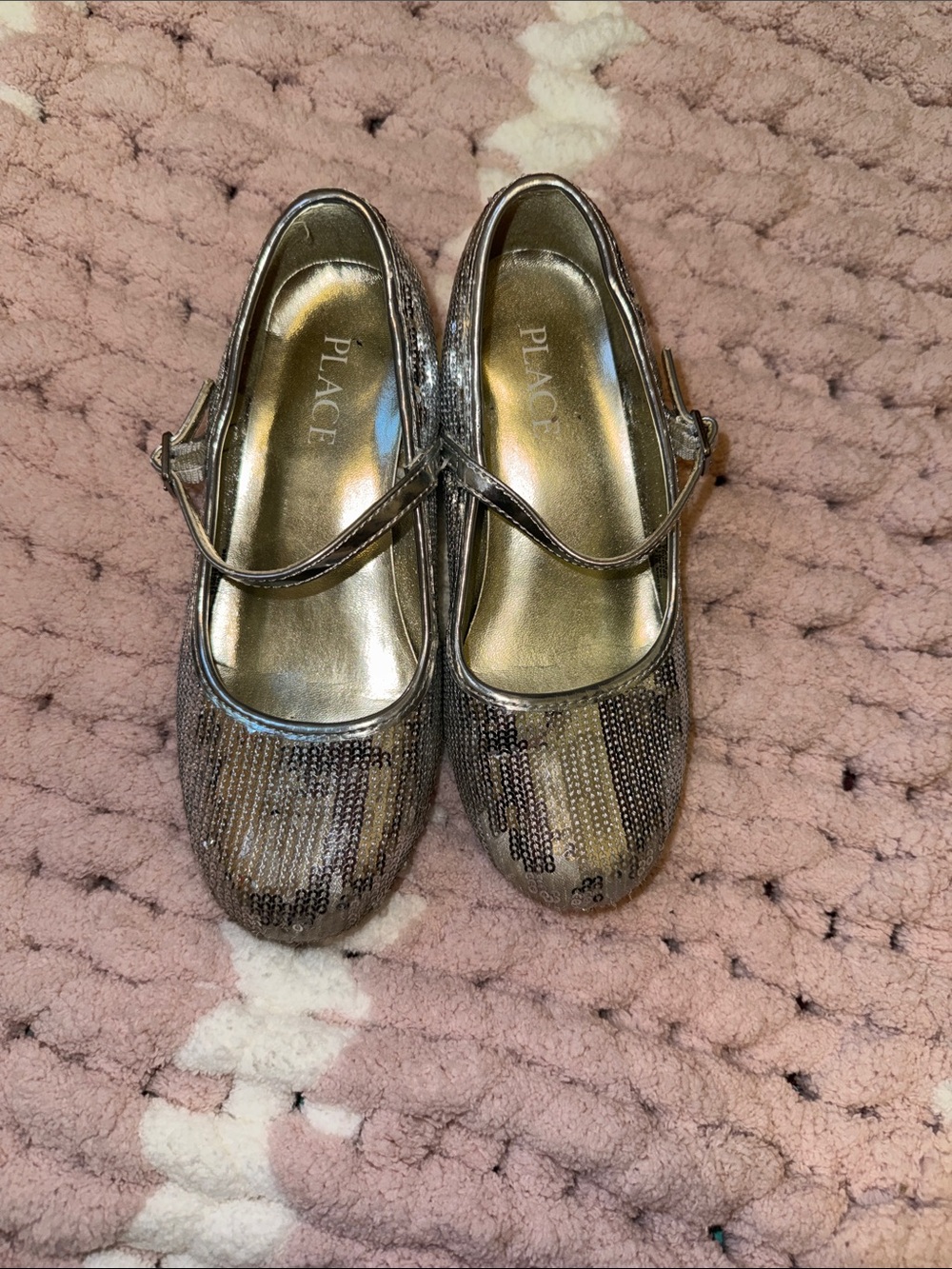The Children's Place Silver Sequin Mary Jane Shoes